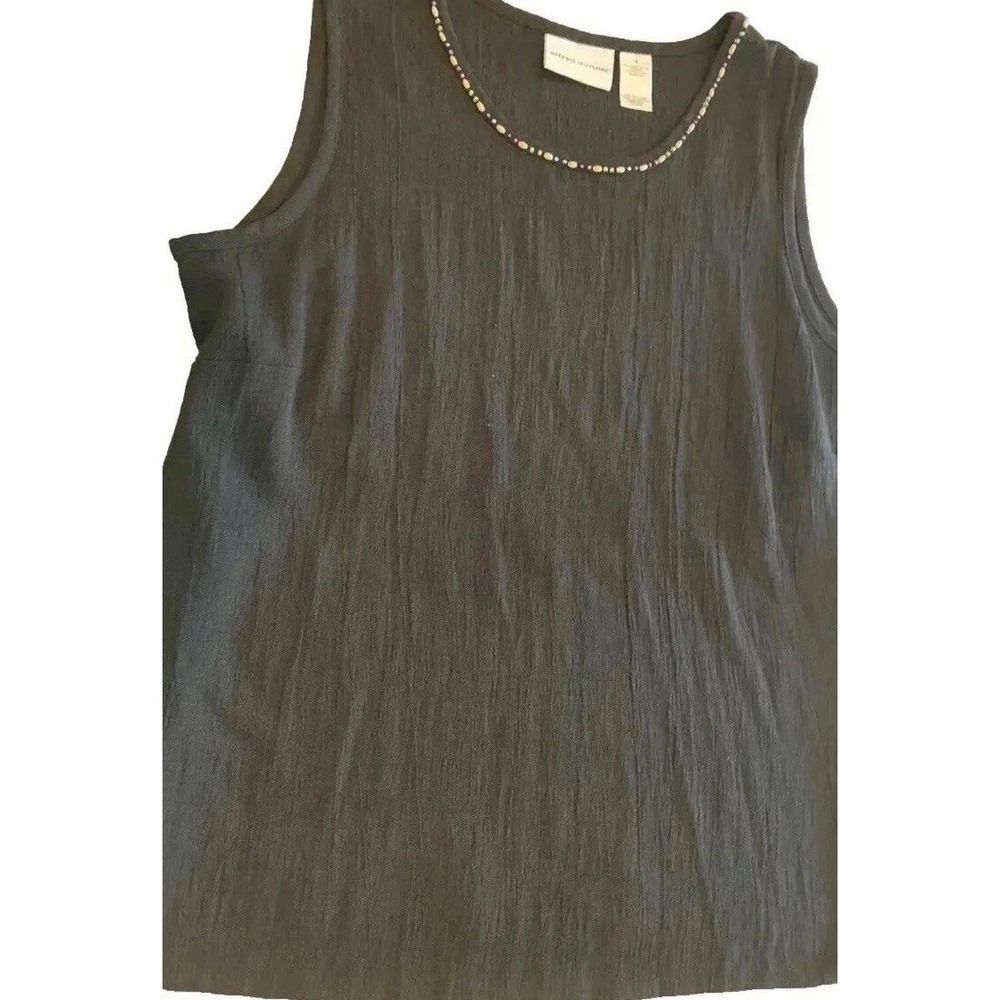 Dressy Tank Top 12 black beaded Crepe Round neck rayon Capsule Layer Pc